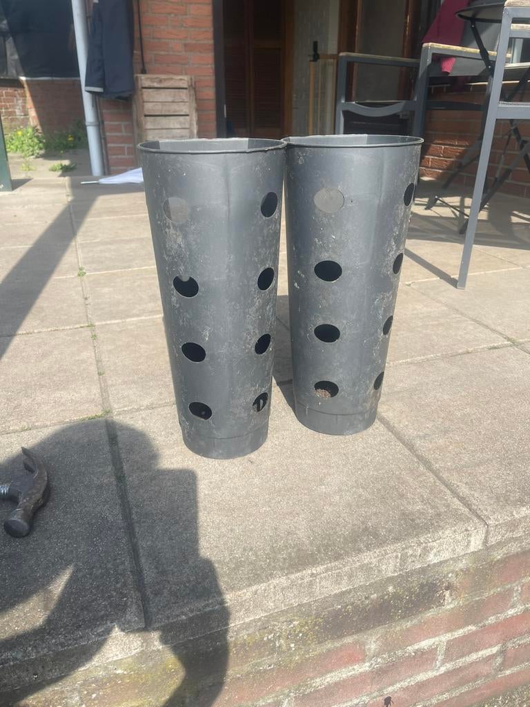 2 verticale bloembakken, Tuin en Terras, Ophalen, Zo goed als nieuw, Rond, Kunststof