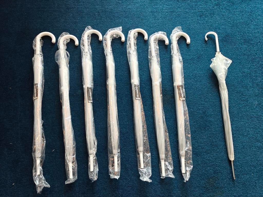 Transparante paraplu's met witte hendel, Ophalen of Verzenden, Transparant, Nieuw, Wit