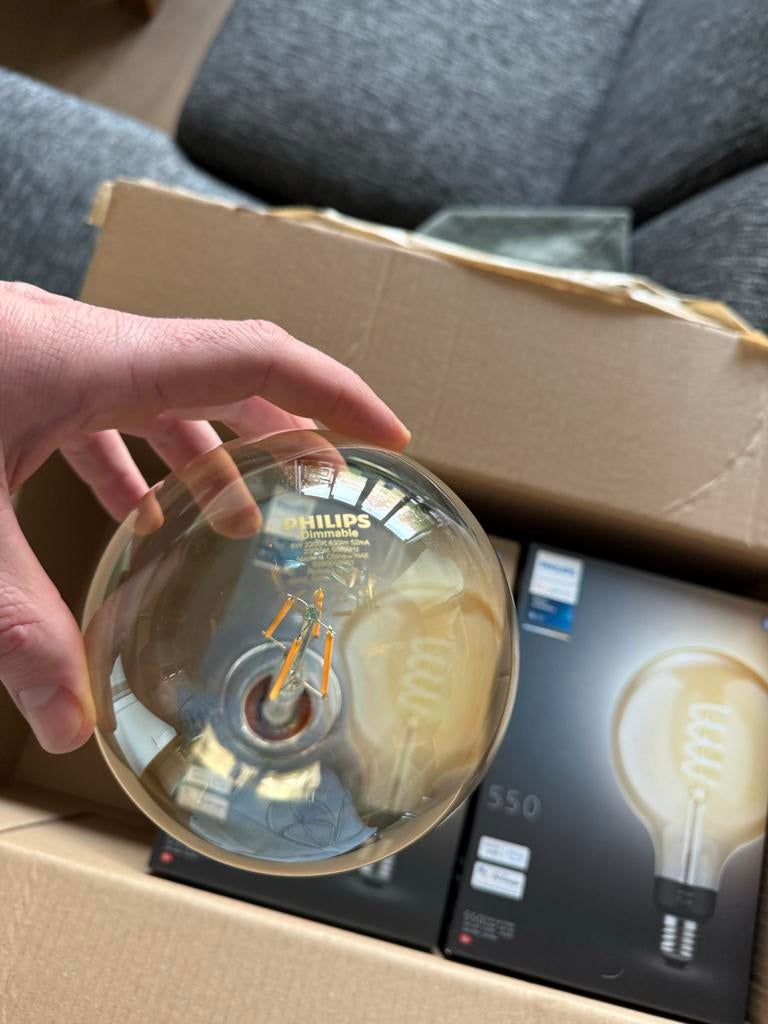 3x Philips Globe XL E27 8W LED Lamp - Dimbare Filament, Huis en Inrichting, Lampen | Losse lampen, 30 tot 60 watt, Led-lamp, Soft of Flame