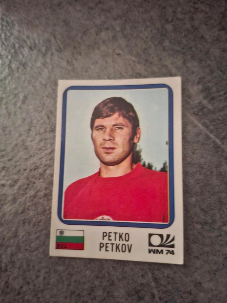 Panini sticker WK 74 München. Petko Petkov Bugarije., Verzenden, Zo goed als nieuw, Sticker
