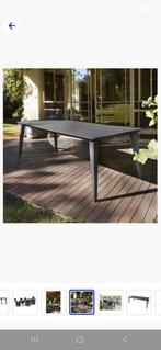 Grote antraciet tuintafel, weerbestendig kunststof, Ophalen, Gebruikt, Rechthoekig, Kunststof