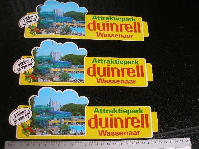 3x grote sticker attraktiepark duinrell wassenaar logo, Verzenden, Zo goed als nieuw, Bedrijf of Vereniging