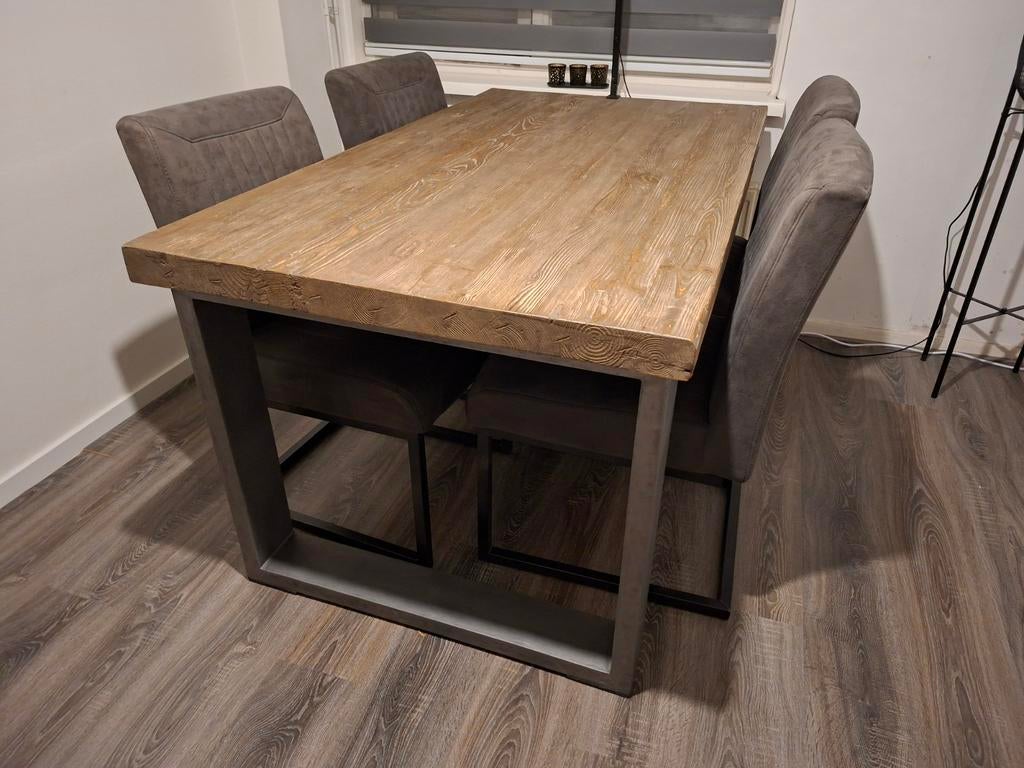 Meubelset: Salontafel, eettafel, Tv meubel. industrieel, Ophalen of Verzenden, Rechthoekig, 150 tot 200 cm, 50 tot 100 cm