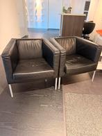 2 zwarte fauteuils, Ophalen, Gebruikt, 75 tot 100 cm, 50 tot 75 cm