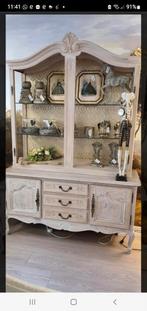 Eiken Queen Ann vitrinekast, Glas, Ophalen of Verzenden, 25 tot 50 cm