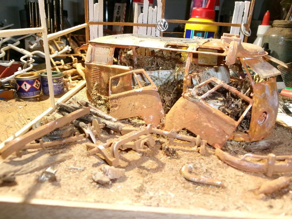 Vw bus T1 diorama sloop ., Ophalen of Verzenden, Zo goed als nieuw