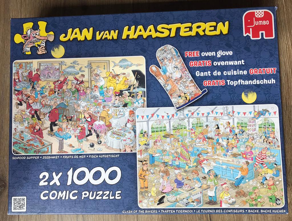 Puzzels Jan van Haasteren 2 x1000 stukjes, Ophalen, 500 t/m 1500 stukjes, Gebruikt, Legpuzzel