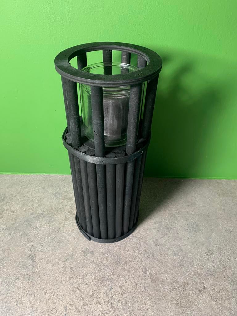 Senza houten windlicht, Huis en Inrichting, 25 tot 50 cm, Zwart, Nieuw, Ophalen of Verzenden