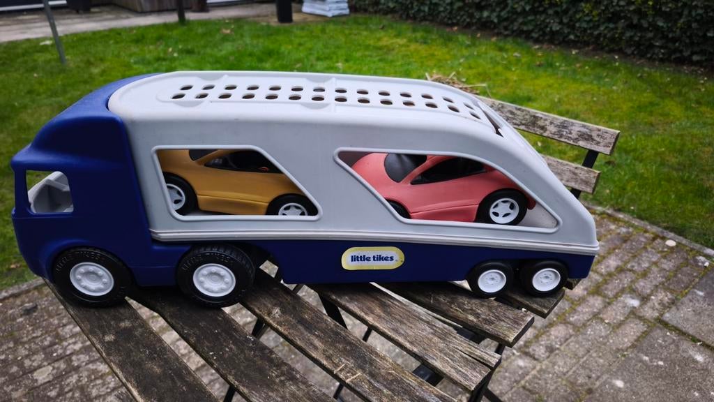Little Tikes autotransporter met 2 auto's, Ophalen