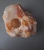 Unieke natuurstenen kaarsenhouder, Overige materialen, Gebruikt, Ophalen of Verzenden, Bruin