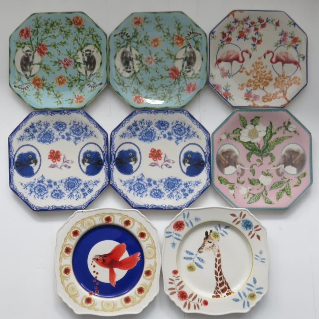 Ontbijtbordjes Anthropologie, Huis en Inrichting, Keuken | Servies, Keramiek, Ophalen of Verzenden, Zo goed als nieuw, Bord(en)