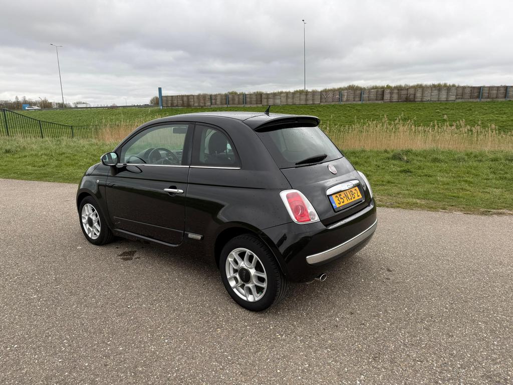 Fiat 500 1.2 AUT 2010 Zwart, Auto's, 1242 cc, 4 cilinders, Zwart, Origineel Nederlands