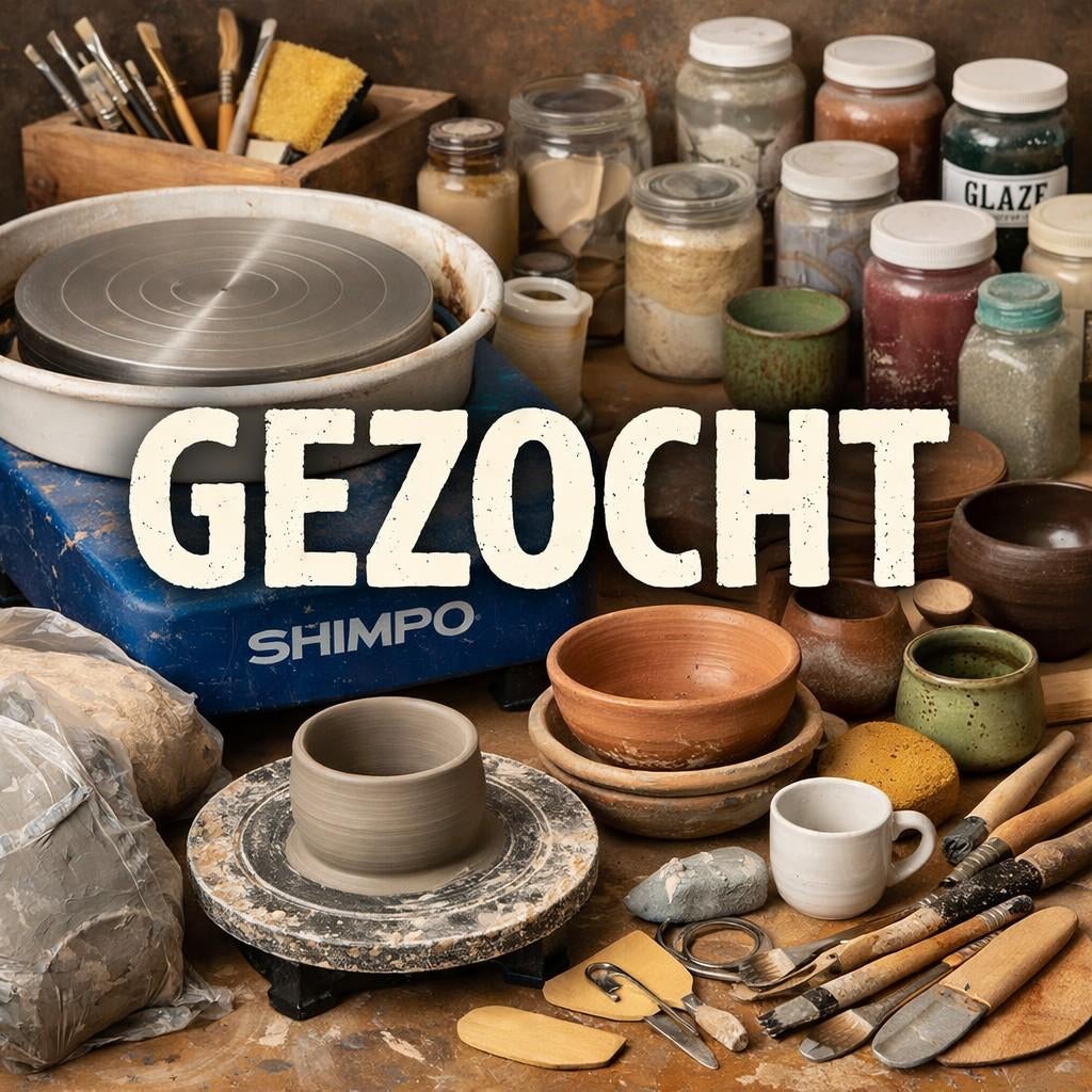 Gezocht: Draaischijf en keramiekbenodigdheden voor thuisstud, Hobby en Vrije tijd, Pottenbakken, Ophalen