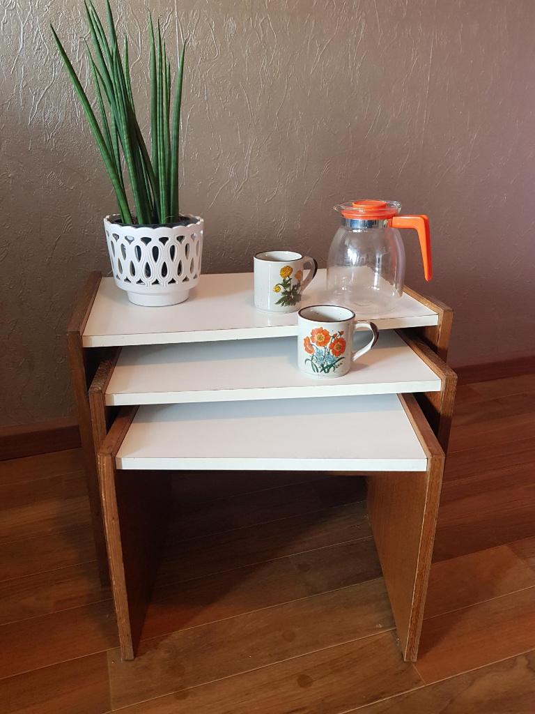 retro vintage mid vintage bijzet tafeltjes tafeltje tafel, Ophalen, Minder dan 45 cm, Minder dan 55 cm, Gebruikt