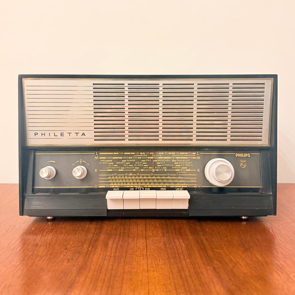 VINTAGE BUIZENRADIO PHILIPS PHILETTA B2D53A MET FM ZELDZAAM, Verzenden