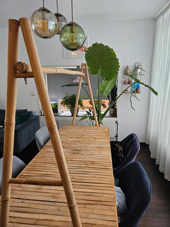 Bamboe tafel - 180x75 cm, Huis en Inrichting, Tafels | Eettafels, Gebruikt, 50 tot 100 cm, 150 tot 200 cm, Vier personen, Rechthoekig