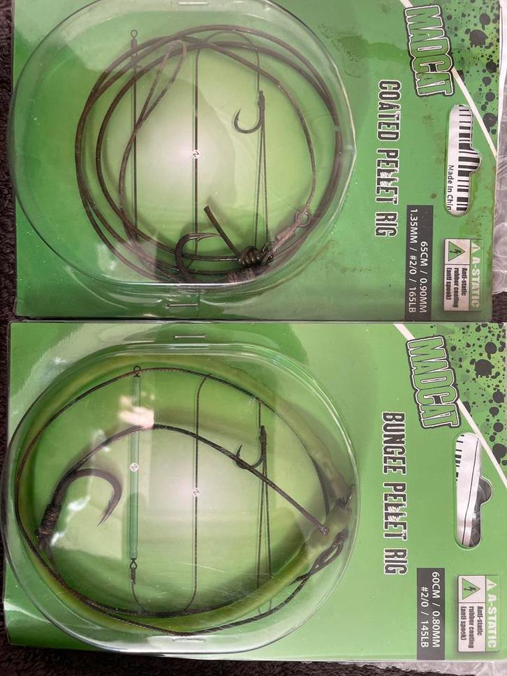 Madcat Coated Pellet Rig & Bungee Pellet Rig (2 stuks), Watersport en Boten, Hengelsport | Algemeen, Nieuw, Overige typen, Ophalen of Verzenden