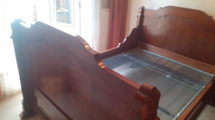 Antiek ledikant 120  190, Huis en Inrichting, Slaapkamer | Bedden, Gebruikt, Twijfelaar, 120 cm, 190 cm of minder, Hout, Bruin