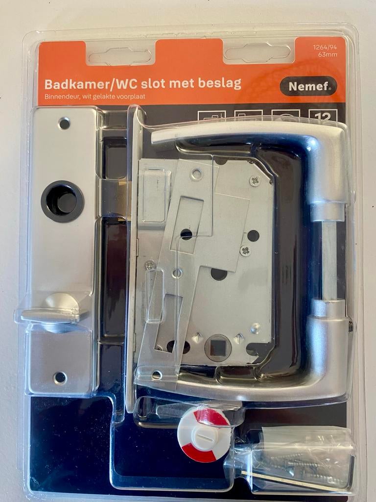 Nemef Badkamer/WC slot met beslag - Nieuw, Ophalen of Verzenden, Nieuw, Overige materialen, Slot
