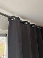Zwart/grijze gordijnen met ringen, Huis en Inrichting, Ophalen, Gebruikt, 100 tot 150 cm, 200 cm of meer