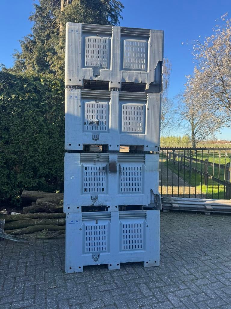 4 kunstof palletboxen /kuubskisten, slowfeeder, Gebruikt, 100 cm of meer, 60 cm of meer, Bak of Kist