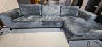 Hoekbank Velvet Adore Groen - Gereinigd en Ruim!, Huis en Inrichting, Ophalen of Verzenden, Zo goed als nieuw, Stof, Modern