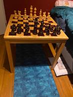 Schaaktafel massief hout met schaakstukken, Hobby en Vrije tijd, Een of twee spelers, Ophalen, Gebruikt