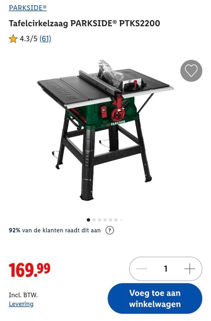 Parkside PTKS2200 Tafelcirkelzaag, Doe-het-zelf en Verbouw, Gereedschap | Zaagmachines, Ophalen, Cirkelzaag, 70 mm of meer, 1200 watt of meer