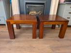 Houten bijzettafels, koloniale stijl tafeltjes of blokpoot, Ophalen, Zo goed als nieuw