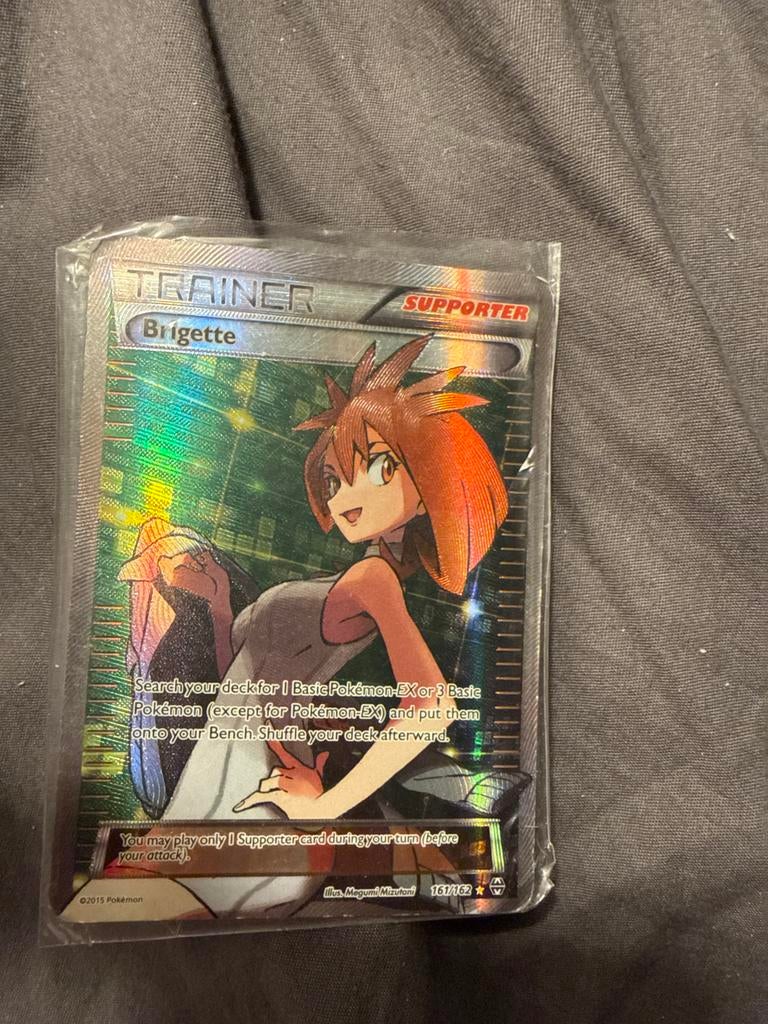Brigette Trainer Pokémon kaart 161/162, Ophalen of Verzenden, Gebruikt, Losse kaart, Foil