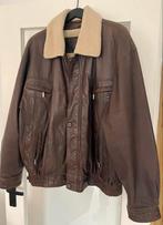 Vintage Donkerbruin Leren Jack met Uitneembare Teddy Voering, Kleding | Heren, Ophalen of Verzenden, Zo goed als nieuw, Maat 56/58 (XL)