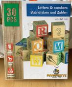 Houten blokken met cijfers, letters en afbeeldingen, Kinderen en Baby's, Speelgoed | Houten speelgoed, Ophalen of Verzenden, Zo goed als nieuw
