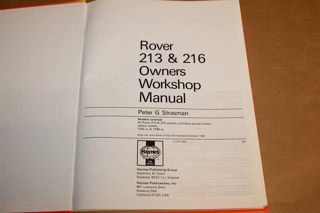 Rover 213 & 216 — Haynes Werkplaatshandboek 1984-89 [EN], Ophalen of Verzenden
