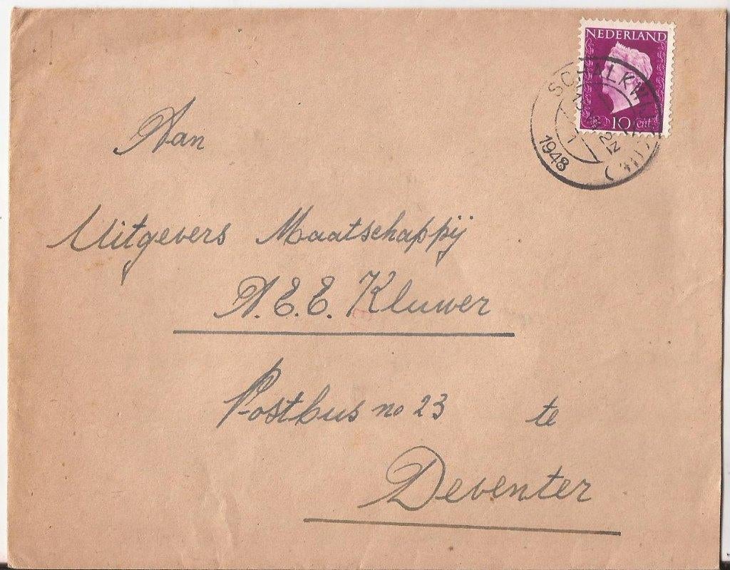 SCHALKWIJK 1948  afz SL. van EWIJK Korte Uitweg 16, Verzamelen, Ansichtkaarten | Nederland, Ophalen of Verzenden, 1940 tot 1960