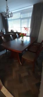 Eettafel kersenhout, Ophalen of Verzenden, Gebruikt, Mooi onderhouden, 4 tot 6 stoelen