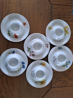 6 eierdopjes " wilde bloemen", libelle porcelein, Ophalen of Verzenden