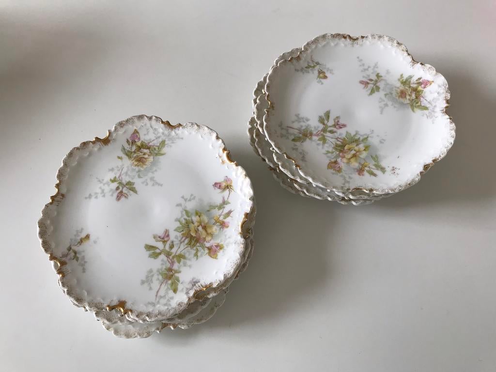 8 antieke rosenthal monbijou bordjes,geschulpte rand, Ophalen of Verzenden