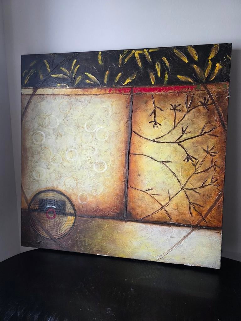 obra Art schilderij 100 x 100 cm – abstract / modern, Antiek en Kunst, Kunst | Schilderijen | Abstract, Ophalen of Verzenden