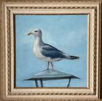 Hans Mijnsbergen (1945) - Meeuw op lantaarnpaal, Ophalen of Verzenden