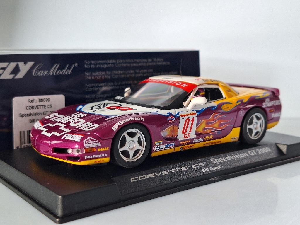 Voiture Slot Racing FLY A124L - Corvette C5R ALMS 2000 N°1 GTS Texas - Fellows/Pilgrim
