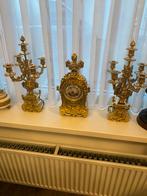 brons klokkenstel met ingelegd porselein, Ophalen of Verzenden