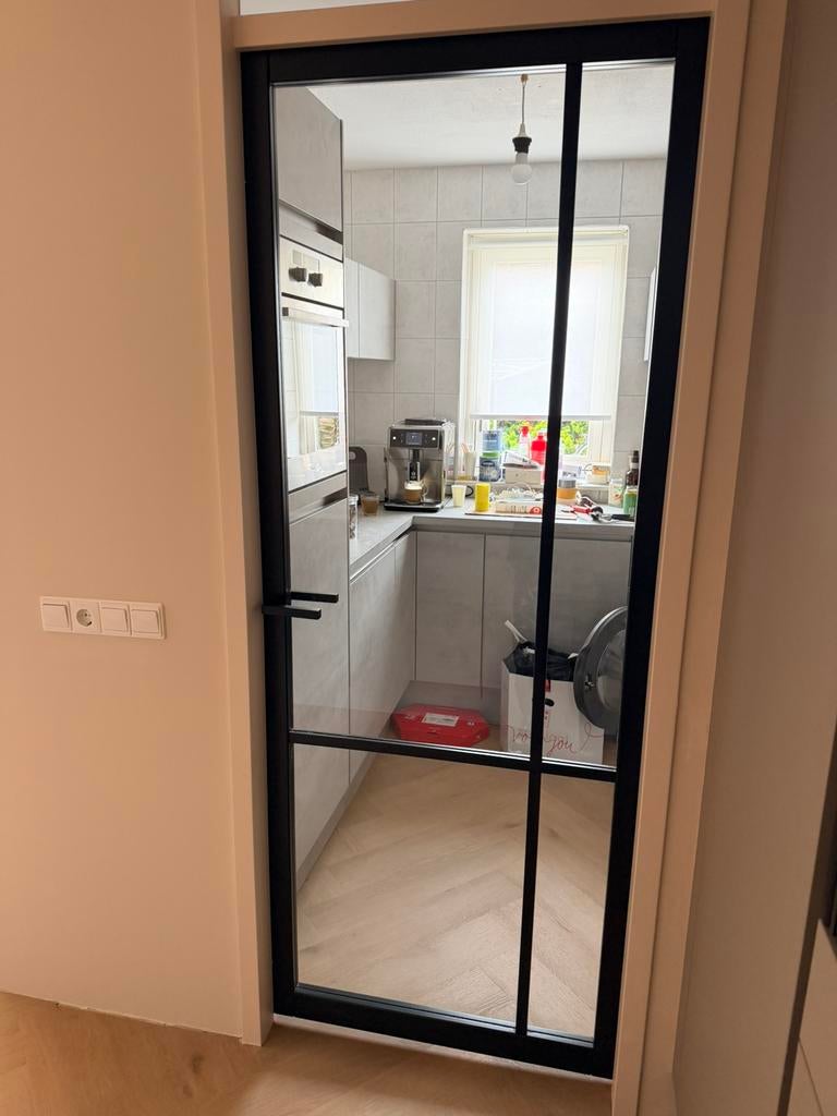 Deur staal look 211 x 83, Doe-het-zelf en Verbouw, Deuren en Horren, Ophalen, 80 tot 100 cm, Binnendeur, Zo goed als nieuw