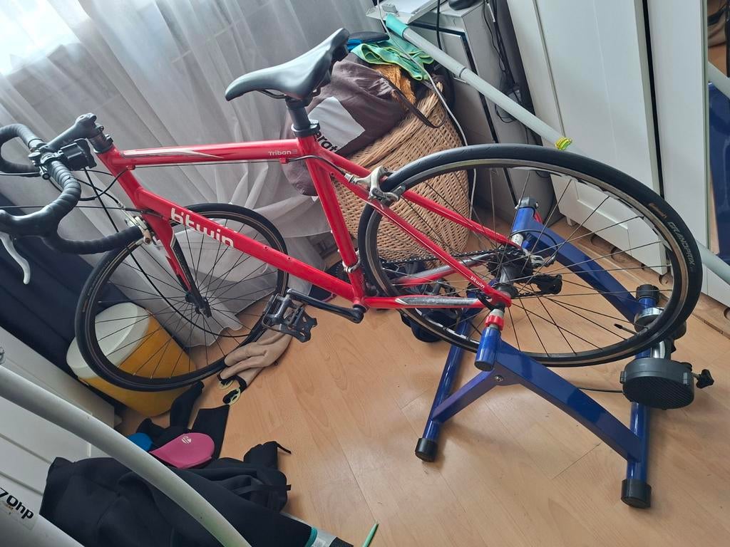 B'Twin Racefiets met Hometrainer - Gebruikt, Fietsen en Brommers, Fietsen | Racefietsen, Gebruikt, Aluminium, Meer dan 20 versnellingen