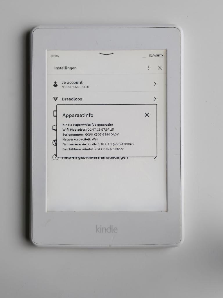 Kindle Paperwhite 7e generatie ereader 4GB (E129), Kindle-feedback@amazon.com, Amazon.com, Inc., Ophalen of Verzenden, Zo goed als nieuw