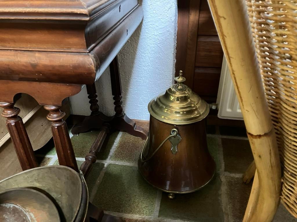 Koperen doofpot met hengsel, Ophalen of Verzenden