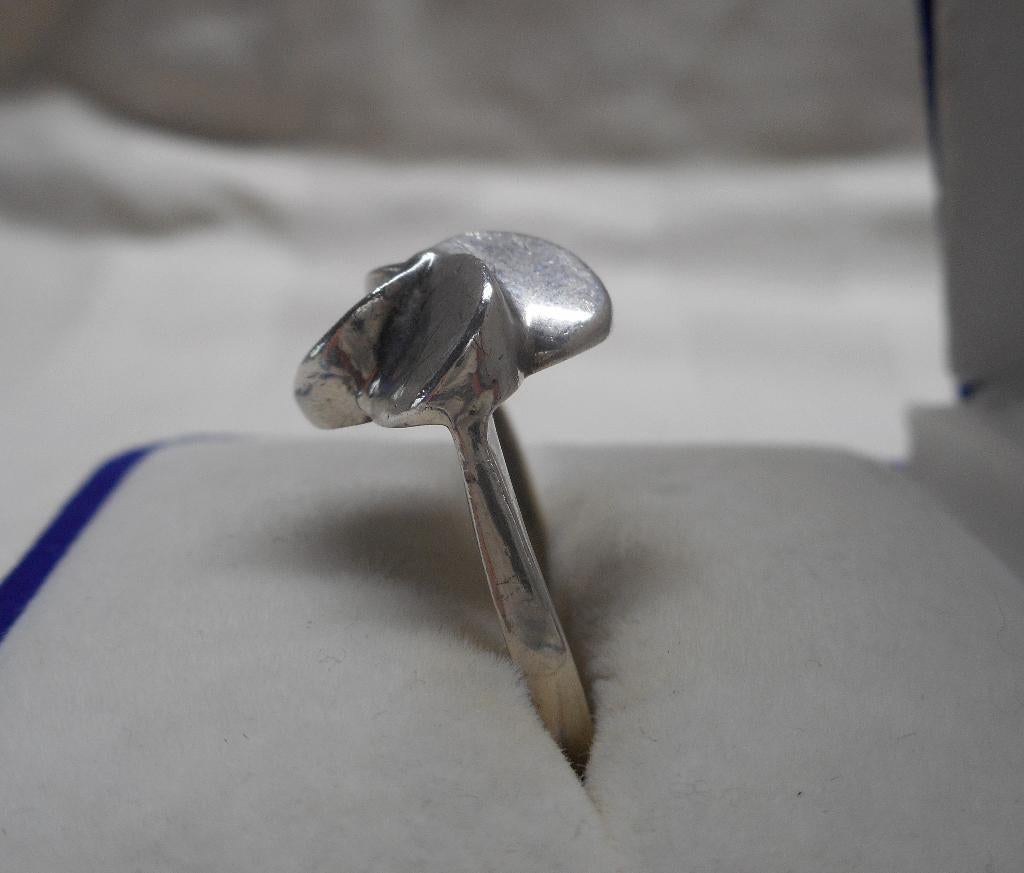 Zilveren verstelbare modernist ring nr.1320, 18 tot 19, Gebruikt, Verzenden, Dame