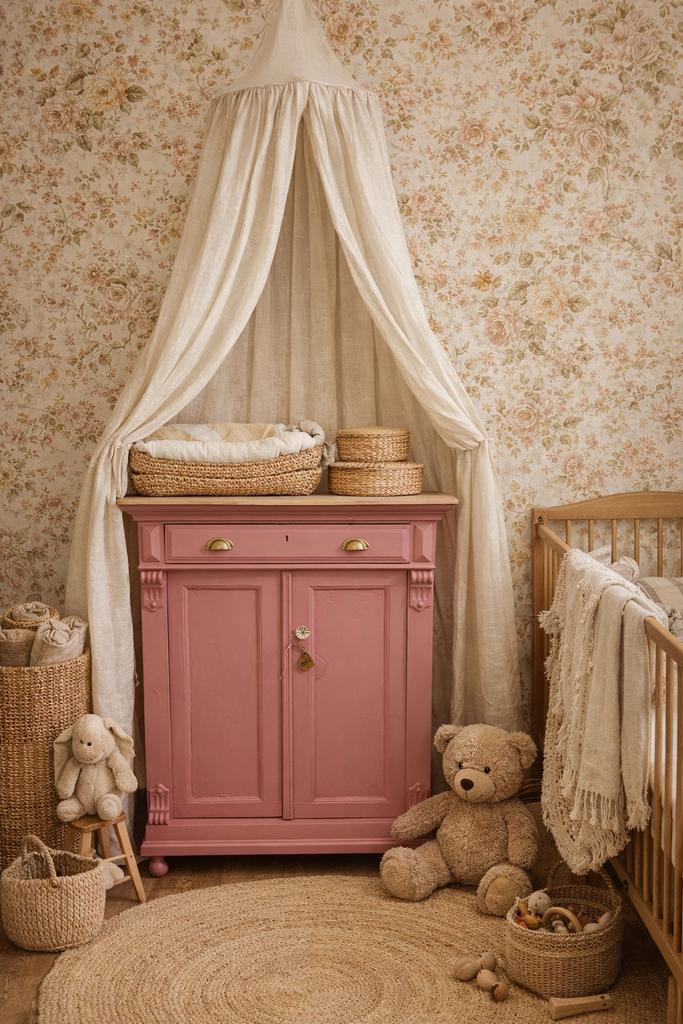 Biedermeier meidenkast servieskast commode halkastje roze, Ophalen, 50 tot 70 cm, 105 cm of meer, Nvt