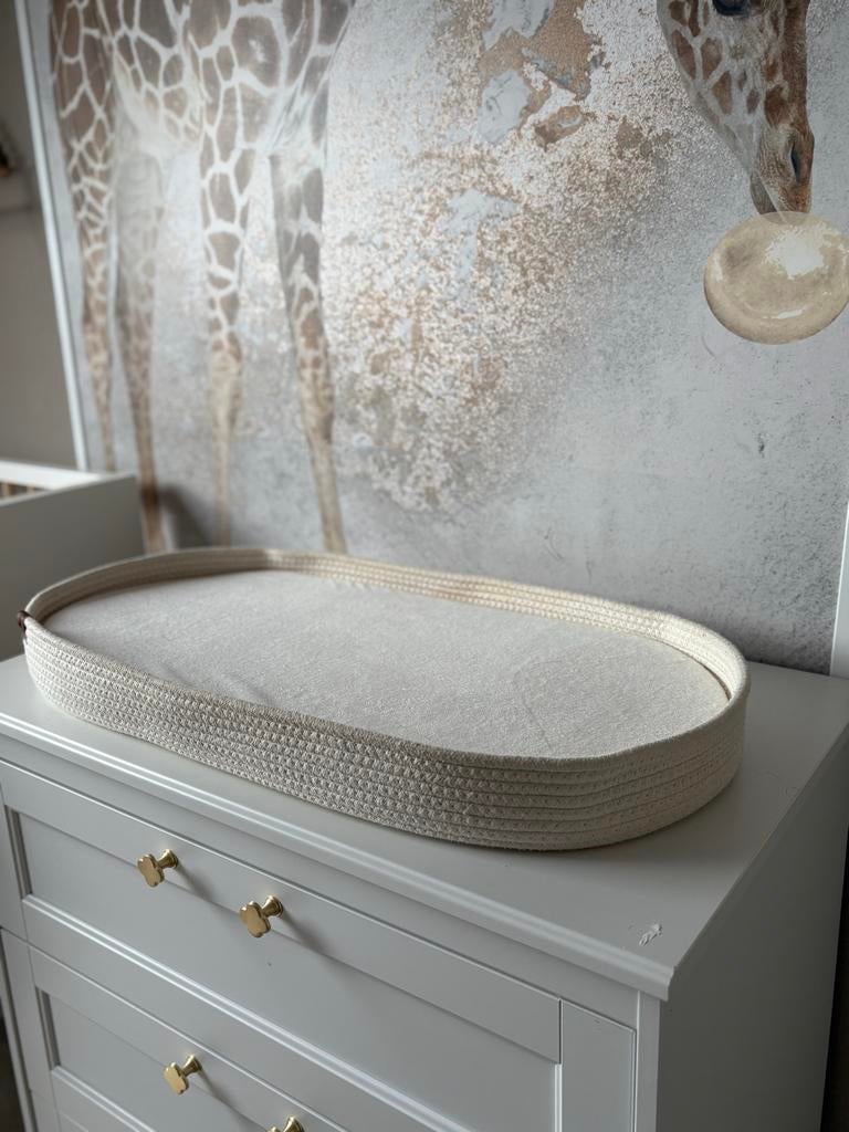 Jollein Aankleedkussen Mand Naturel - Zo goed als nieuw!, Ophalen of Verzenden, Zo goed als nieuw, Aankleedkussen, Overige merken