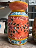 Mooie beschilderde nepalese pot ong. 35cm groot, Ophalen, Overige materialen, Overige kleuren, Nieuw