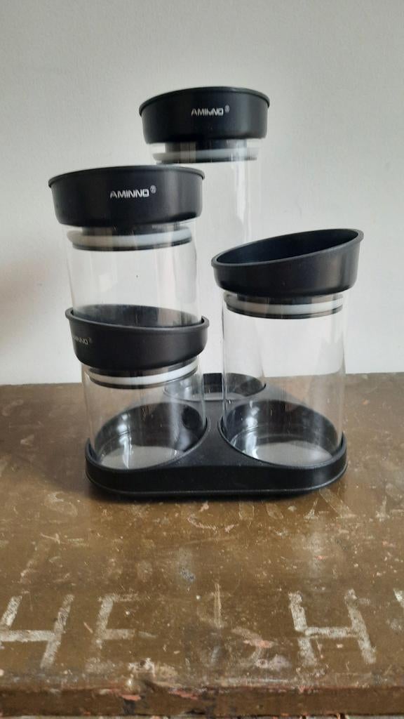 Voorraadpotten op draaiplateau - AMINNO, Ophalen of Verzenden, Gebruikt